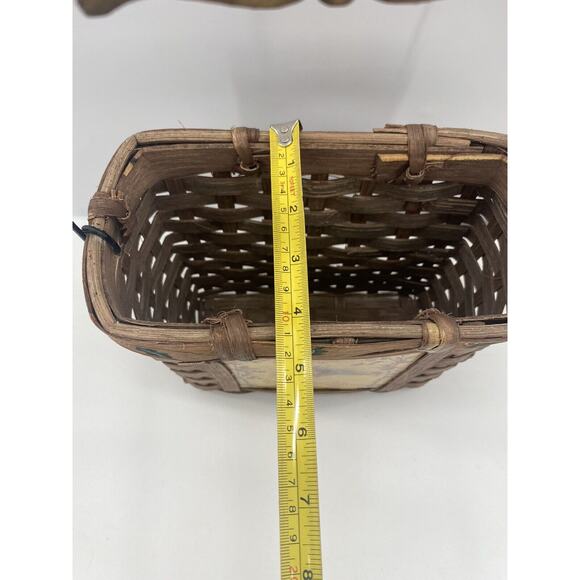 CHRISTMAS Herald Angels Sing Deep Woven Wicker HOLIDAY BASKET w/ Handle - Picture 7 of 12